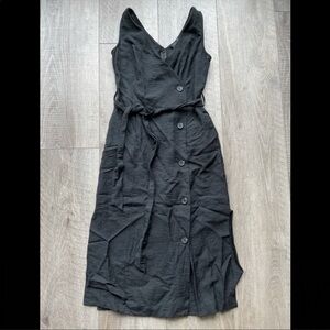 1. State Sleeveless Button Up Belted Dress in Black Size 2